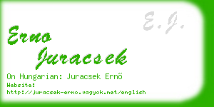 erno juracsek business card